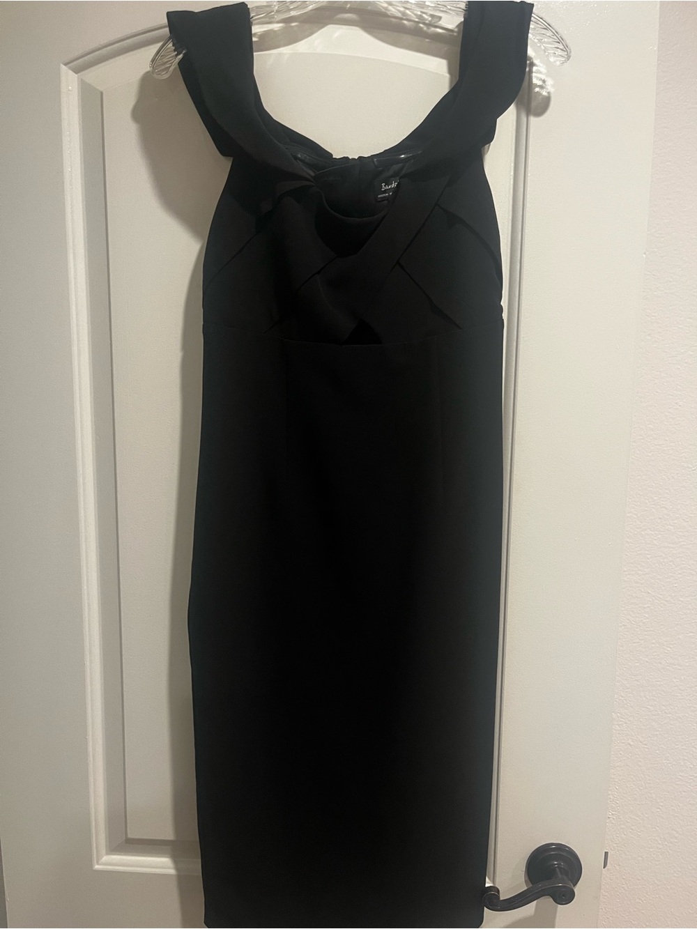 Bardot Black Sleeveless Dress with Twist Neckline